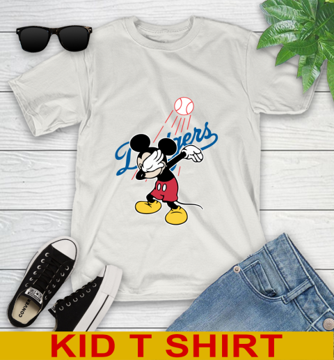 Los Angeles Dodgers MLB Baseball Dabbing Mickey Disney Sports Youth T-Shirt 12