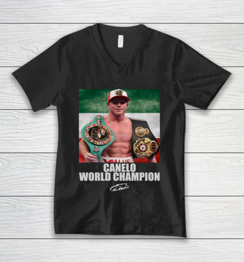 Canelo World Champion  Canelo Alvarez  TEAM CANELO V-Neck T-Shirt