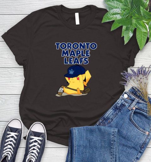 NHL Pikachu Hockey Sports Toronto Maple Leafs Women's T-Shirt 8