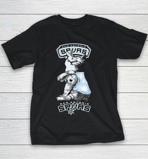 NBA Basketball My Cat Loves San Antonio Spurs Youth T-Shirt