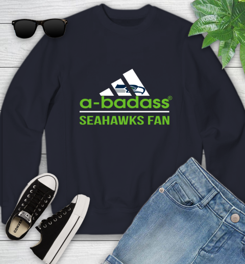 Seattle Seahawks NFL Football A Badass Adidas Adoring Fan Sports Youth Sweatshirt 2