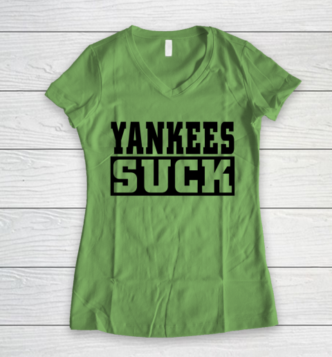 Yankees Suck Shirt Women's V-Neck T-Shirt 3