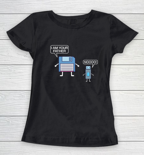 USB Floppy Disk I Am Your Father Nerdy Computer Geek Women's T-Shirt