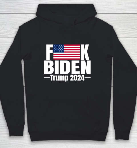 Fuck Biden American Flag Trump 2024 Youth Hoodie
