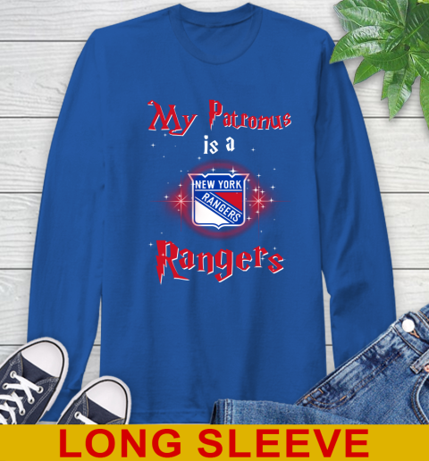 NHL Hockey Harry Potter My Patronus Is A New York Rangers Long Sleeve T-Shirt 11