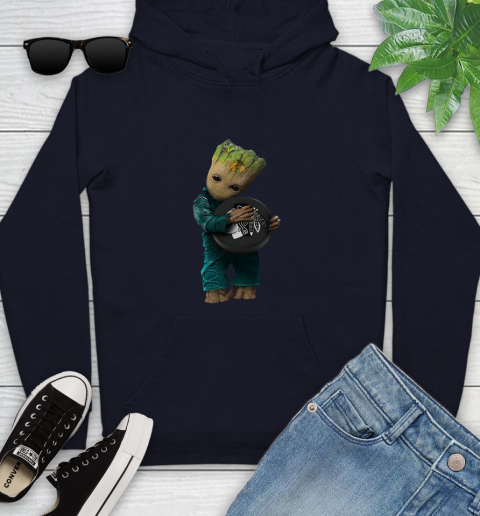 NHL Groot Guardians Of The Galaxy Hockey Sports Chicago Blackhawks Youth Hoodie 4