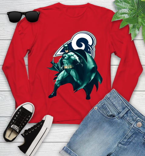 NFL Batman Football Sports Los Angeles Rams Youth Long Sleeve 11