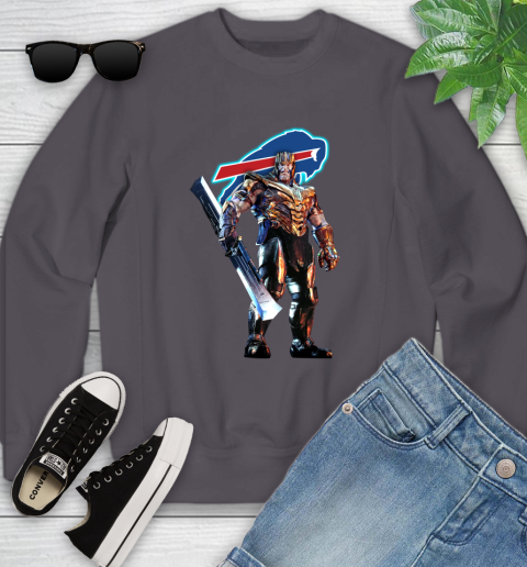 NFL Thanos Gauntlet Avengers Endgame Football Buffalo Bills Youth Sweatshirt 6