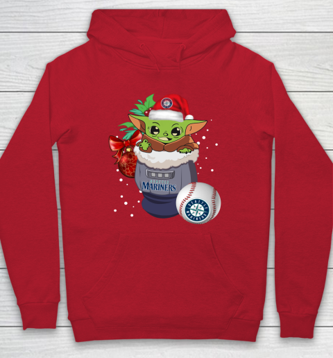 Seattle Mariners Christmas Baby Yoda Star Wars Funny Happy MLB Hoodie 10