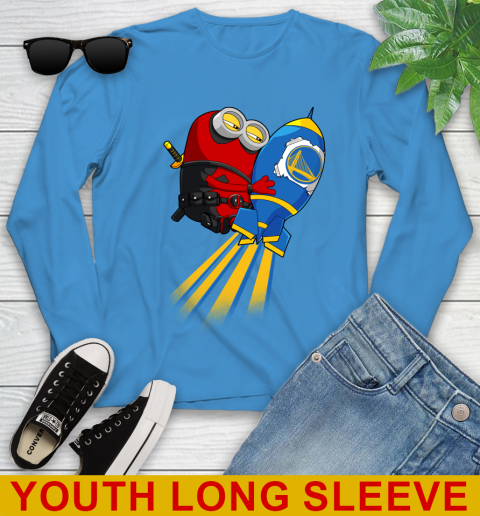 NBA Basketball Golden State Warriors Deadpool Minion Marvel Shirt Youth Long Sleeve 8