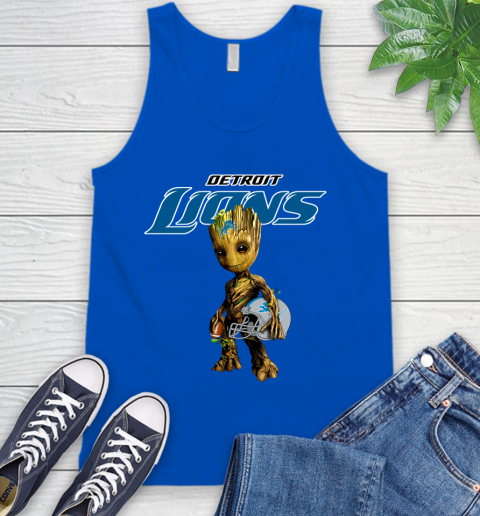 Detroit Lions NFL Football Groot Marvel Guardians Of The Galaxy Tank Top 5
