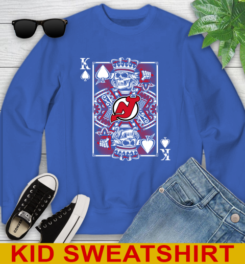 New Jersey Devils NHL Hockey The King Of Spades Death Cards Shirt Youth Sweatshirt 6