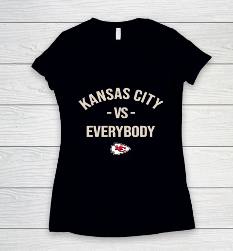 Kansas City Chiefs Vs Everybody Women's V-Neck T-Shirt