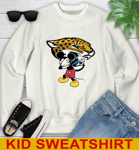 Jacksonville Jaguars NFL Football Dabbing Mickey Disney Sports Youth Sweatshirt