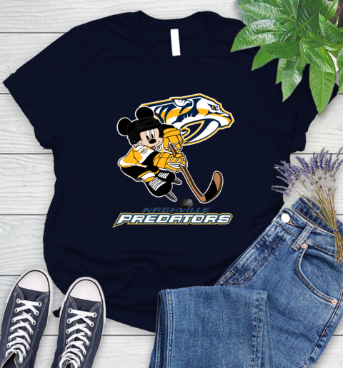 NHL Nashville Predators Mickey Mouse Disney Hockey T Shirt Women's T-Shirt 3