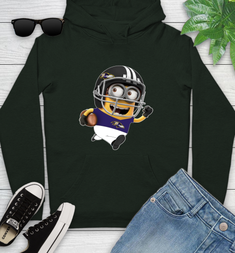 NFL Baltimore Ravens Minions Disney Football Sports Youth Hoodie 13
