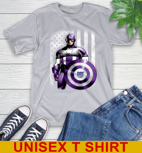 Sacramento Kings NBA Basketball Captain America Marvel Avengers American Flag Shirt T-Shirt 5