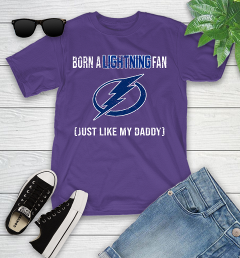NHL Tampa Bay Lightning Hockey Loyal Fan Just Like My Daddy Shirt Youth T-Shirt 3