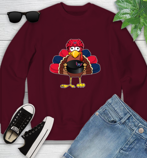 Washington Capitals Turkey Thanksgiving Day Youth Sweatshirt 5
