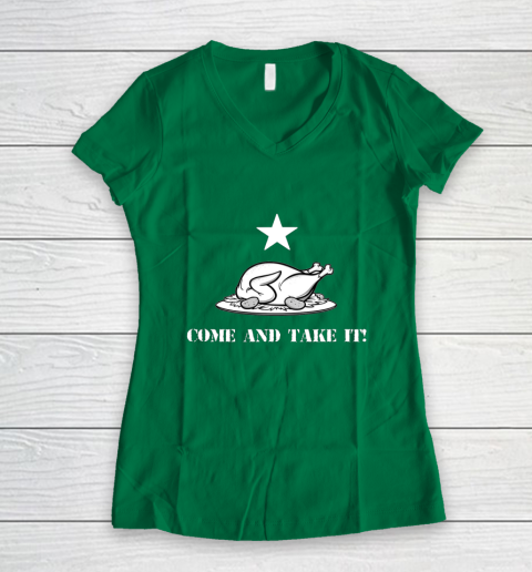 Thanksgiving Come And Take It Turkey Dinner Women's V-Neck T-Shirt 3