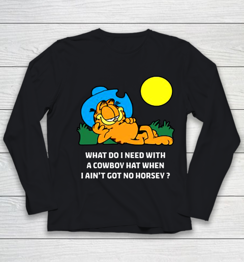 Garfield Cowboy When I die I May Not Go To Heaven Garfield Youth Long Sleeve