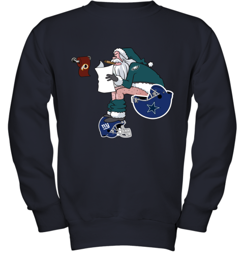 Santa Claus Philadelphia Eagles Shit On Other Teams Christmas Youth Sweatshirt