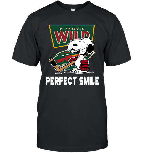 NHL Minnesota Wild Snoopy Perfect Smile The Peanuts Movie Hockey T Shirt