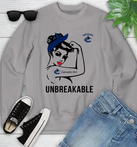NHL Vancouver Canucks Girl Unbreakable Hockey Sports Youth Sweatshirt 2