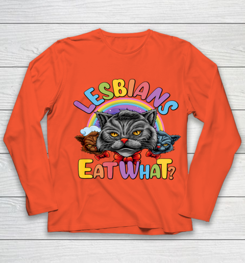 Lesbians Eat What Mug Pussy Cat Funny LGBT Pride Youth Long Sleeve 3