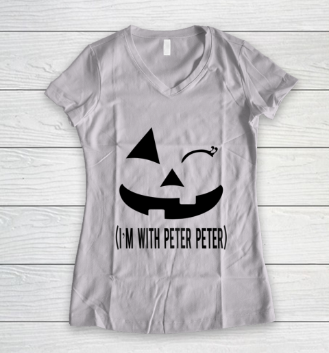 Peter Peter Pumpkin Eater Halloween Couples Costume Women's V-Neck T-Shirt