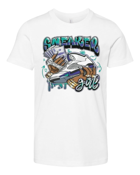 Jordan 5 Grape Sneaker Girl Premium Youth T-shirt