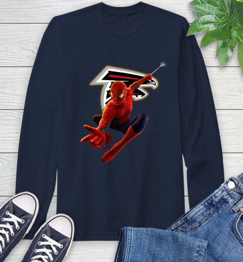 NFL Spider Man Avengers Endgame Football Atlanta Falcons Long Sleeve T-Shirt 4