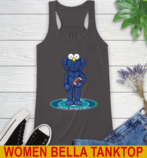 NFL Football Miami Dolphins Kaws Bff Blue Figure Shirt Racerback Tank 12