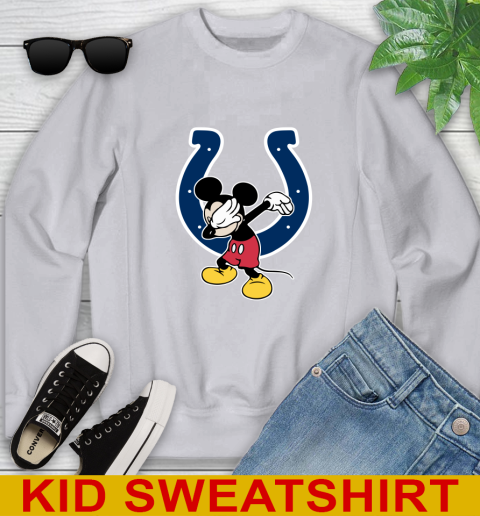 Indianapolis Colts NFL Football Dabbing Mickey Disney Sports Youth Sweatshirt 4