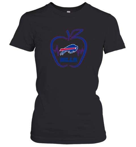 Apple Heartbeat Teacher Symbol Buffalo Bills Women's T-Shirt