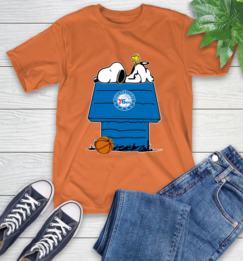 Philadelphia 76ers NBA Basketball Snoopy Woodstock The Peanuts Movie T-Shirt 5