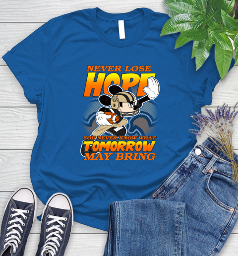 New Orleans Saints NFL Football Mickey Disney Never Lose Hope Women's T-Shirt 12