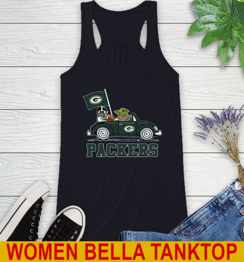 NFL Football Green Bay Packers Darth Vader Baby Yoda Driving Star Wars Shirt Racerback Tank 10