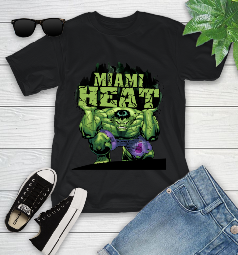 Miami Heat NBA Basketball Incredible Hulk Marvel Avengers Sports Youth T-Shirt 2