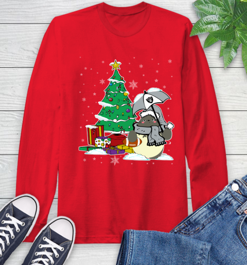 Oakland Raiders NFL Football Cute Tonari No Totoro Christmas Sports Long Sleeve T-Shirt 11