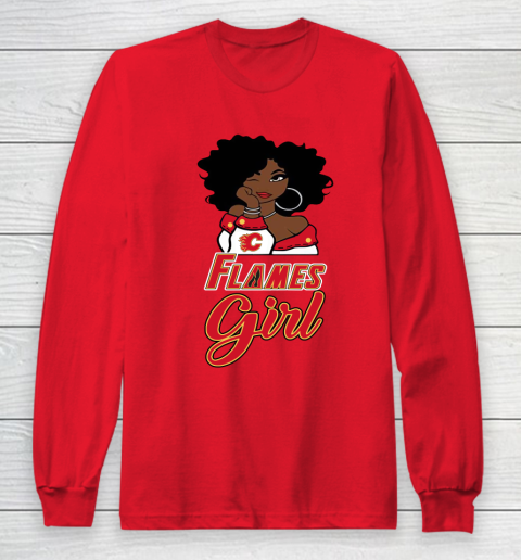 Calgary Flames Girl NHL Long Sleeve T-Shirt 10