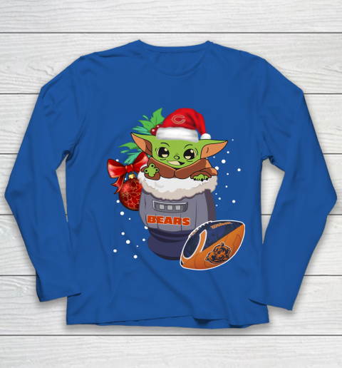 Chicago Bears Christmas Baby Yoda Star Wars Funny Happy NFL Youth Long Sleeve 9