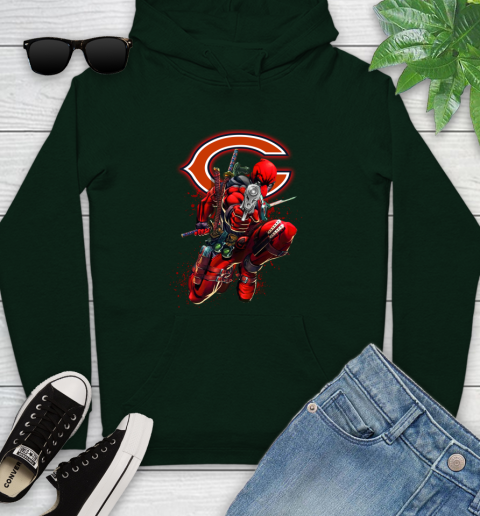 NFL Deadpool Marvel Comics Sports Football Chicago Bears Youth Hoodie 13