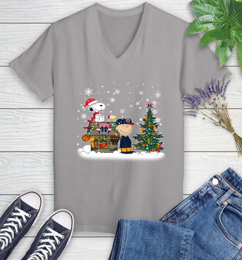 Washington Wizards NBA Basketball Christmas The Peanuts Movie Snoopy Championship Women's V-Neck T-Shirt 4