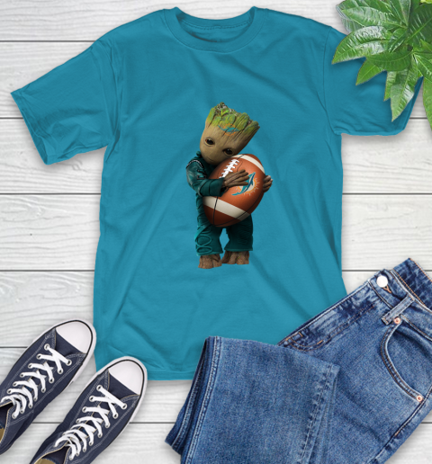 NFL Groot Guardians Of The Galaxy Football Sports Miami Dolphins T-Shirt 8