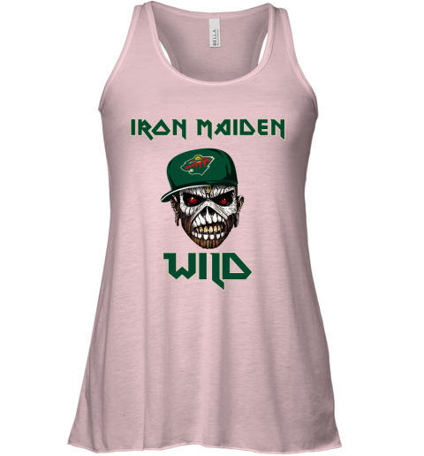 NHL Minnesota Wild Iron Maiden Rock Band Music Hockey Sports oRKkZBjEGTx flowy tank 32 95 151514 front soft pink
