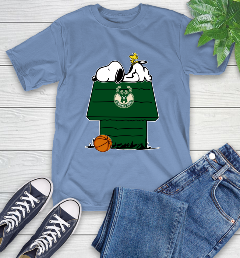 Milwaukee Bucks NBA Basketball Snoopy Woodstock The Peanuts Movie T-Shirt 11