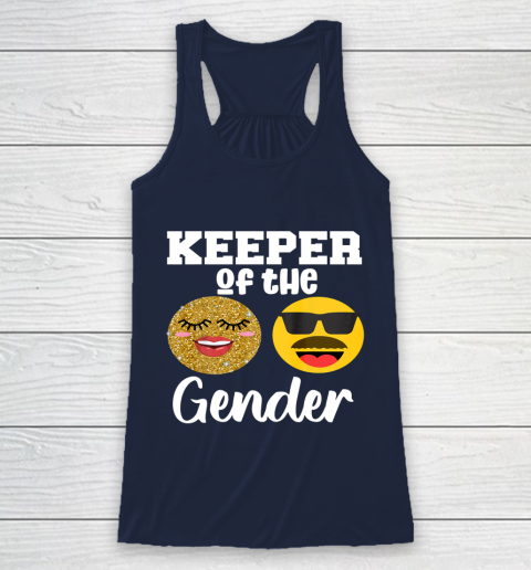 Keeper of the Gender Staches or Lashes Gender Reveal Party Racerback Tank 8