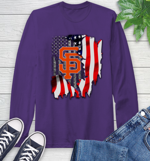 San Francisco Giants MLB Baseball American Flag Long Sleeve T-Shirt 5