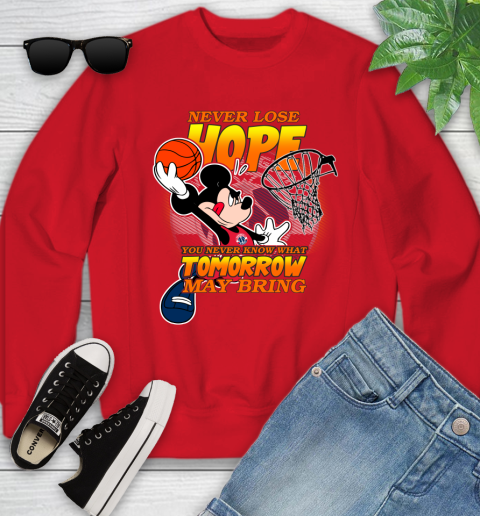 Washington Wizards NBA Basketball Mickey Disney Never Lose Hope Youth Sweatshirt 8